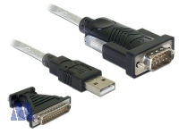 Delock USB / Seriell Kabel 9-pol DSUB + Adapter DB25, 1.8m