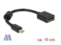 Delock Adapter mini Display Port 1.2 (St) -> Display Port Buchse 4K, 15cm