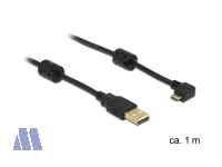 Delock USB2.0 Anschlusskabel 1.0m Stecker micro-B 270° /Stecker A gewinkelt