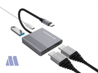 Conceptronic DONN13G 4-in-1 USB Typ-C zu 2x Display Adapter
