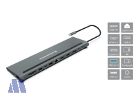 Conceptronic DONN17G 12-in-1 USB Typ-C zu 3x 4k Display Adapter