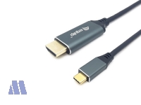 equip USB Kabel Type-C™ Stecker -> HDMI Stecker 4K/60Hz 1m, schwarz