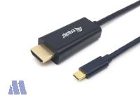 equip USB Kabel Type-C™ Stecker -> HDMI Stecker 4K/30Hz 1m, schwarz