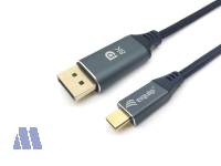 equip USB Kabel Type-C™ Stecker -> Displayport 1.4 Stecker 8K/60Hz 1m, schwarz