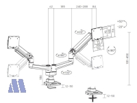 equip 2 fach Monitor Schwerlast Tischhalterung 43cm(17