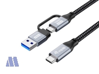 equip 2in1 USB 3.2 Gen 2x2 Type-C™ aud C/A PD100W 4K/60Hz Stecker/Stecker, 3m