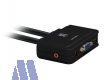 LevelOne KVM-0223 2-Port Kabel VGA KVM-Switch mit Audio (USB)