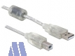 Delock USB2.0 Anschlusskabel 0.5m Stecker A/Stecker B, Ferritkern