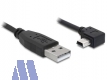 Delock USB2.0 Kabel USB A / USB mini 5 Pol Stecker gewinkelt, 2.0m