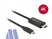 Delock USB Kabel Type-C™ Stecker -> HDMI Stecker 4K 3m, schwarz