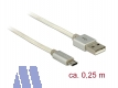 Delock USB2.0 Anschlussleitung micro USB Stecker -> Stecker A, 25cm