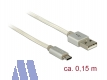 Delock USB2.0 Anschlussleitung micro USB Stecker -> Stecker A, 15cm