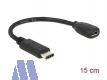 Delock USB2.0 Type-C™ Adapter Stecker C / Buchse USB Micro-B, 15cm