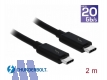 Delock Thunderbolt™ 3 Kabel 20 Gbps USB-C™ St/St 2.0m, schwarz